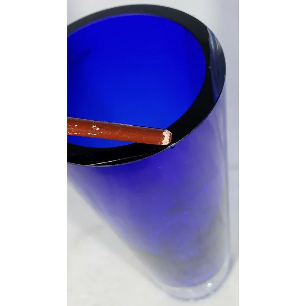 STUNNING Colbalt Blue ~ Beautiful Krosno Vase ~ Poland.  Hand Blown, Bubble!